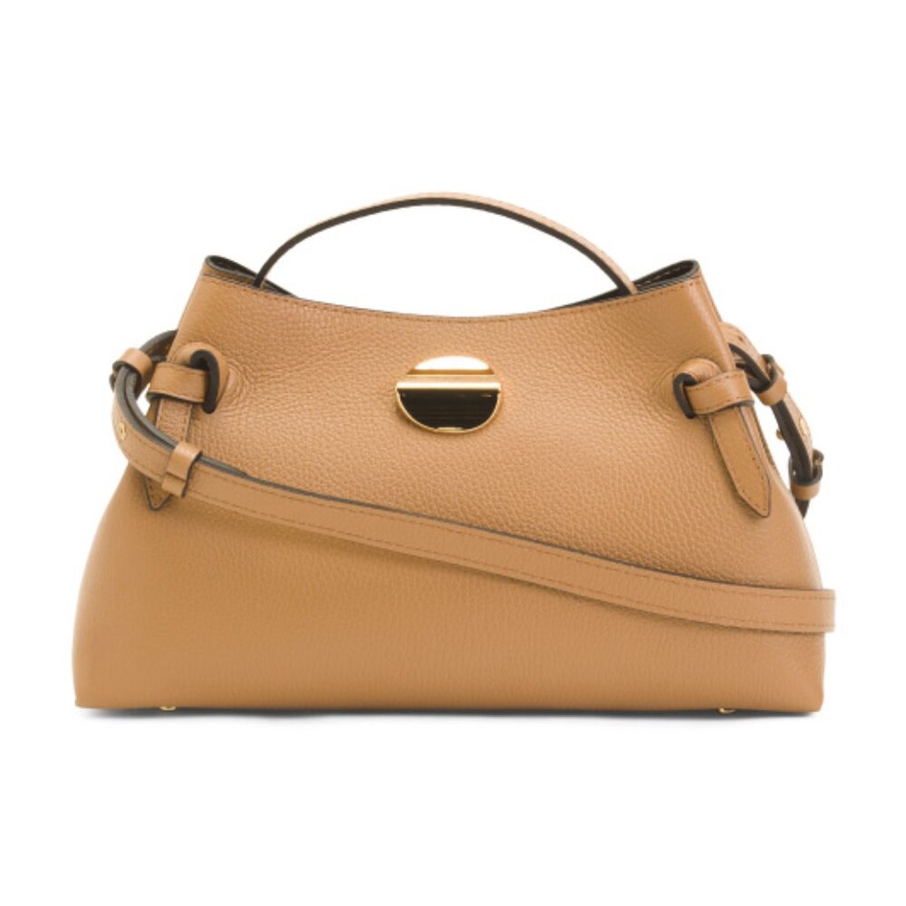 ISADORA Made In Italy Leather East West Side Bow Large Satchel